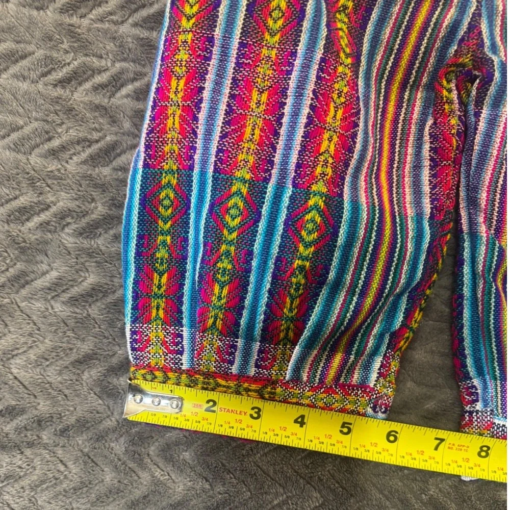 Handmade Toddler Boho Woven Overalls‎ Multicolor Geometric Striped Romper (1389)